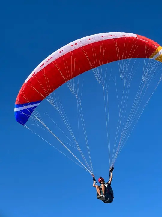 hobby acro paraglider in flight