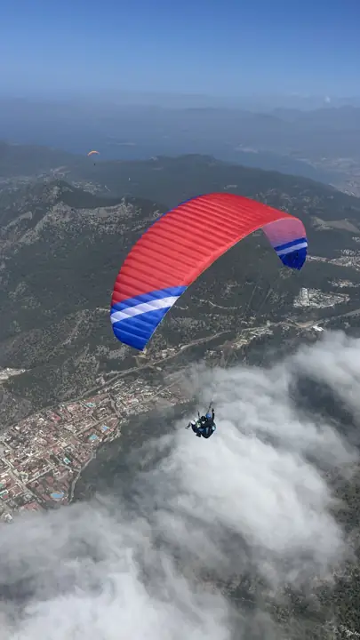 weFLY tandem paraglider in flight