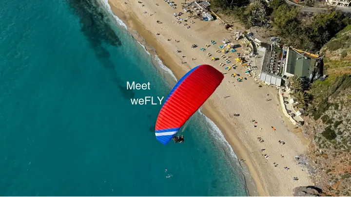 weFLY tandem paraglider in flight