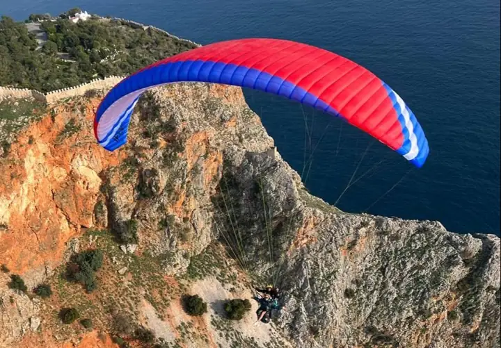 weFLY tandem paraglider in flight