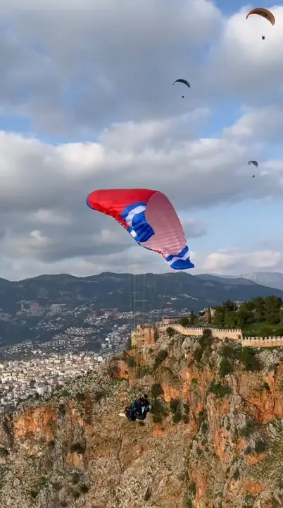 weFLY tandem paraglider in flight